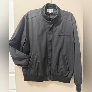 Vintage Pierre Cardin Men Sz XL Cotton Bomber Windbreaker Jacket Black Hong Kong